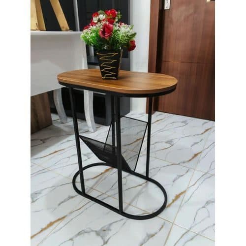 Table d'appoint luxe fer forgé et bois