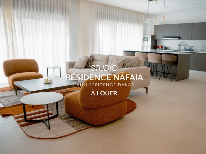 Studio meublé prestige Fann – Résidence NAFAÏA, piscine et gardiennage