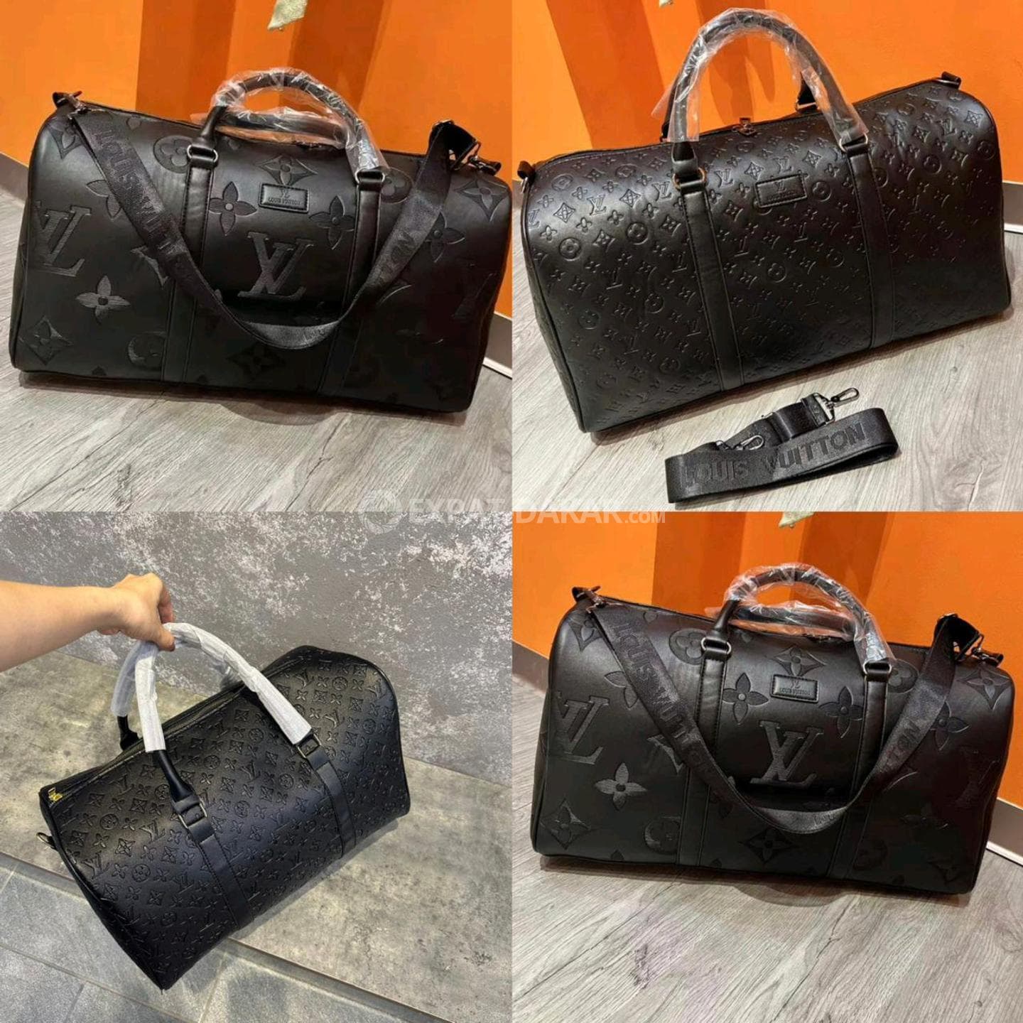 Sac de voyage Louis Vuitton cuir noir