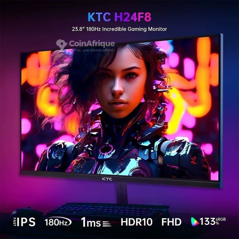 Écran Gaming 23,8" 180Hz IPS 1ms KTC - Neuf