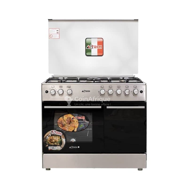 Cuisinière Astech 5 foyers gaz 90x60 avec four - Neuve